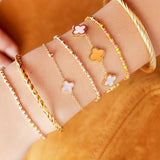 Multicolor Clovers Bracelet Gold