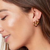 Golden Hoops Earrings Trio