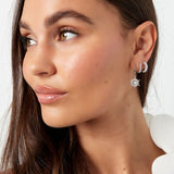 Ear Party Zircons Earrings Set Silver