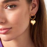 Round &amp; Heart Earrings Gold