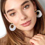 Around White Details Earrings Gold/White