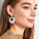 Around White Details Earrings Gold/White