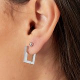 Basic Rectangle Small Earrings Silver