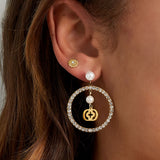 Pearls and Clover Earrings Gold