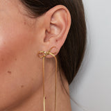 Long Bow Earrings Gold