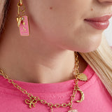 Rose Lovers Earrings Pink &amp; Gold