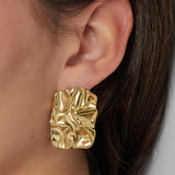 Abstract Square Gold Earrings Gold