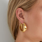 Round Relief &amp; Gold Earrings Silver