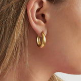 Classy Oval Hoops Earrings Gold