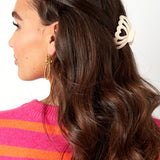 Hair Clip Multi Heart Matte Dark Brown