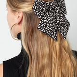 Hair bow Cute Bow Panther Print Black/White