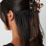 Hair clip Hawaiian Flower Brown &amp; Black