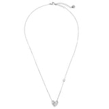 Heart with One Diamond Ketting Zilverkleurig