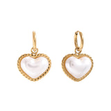 Pearl Heart Oorbellen Goudkleurig