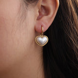 Pearl Heart Oorbellen Goudkleurig