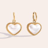 Pearl Heart Oorbellen Goudkleurig