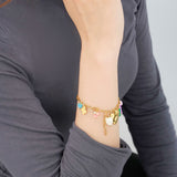 Farbige Charms Sommerarmband Gold