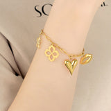 Charm-Armband „Blumenliebhaber“ in Gold