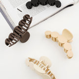 Hair Clip Rounds Party Matte Beige Large