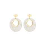 Around White Details Earrings Gold/White