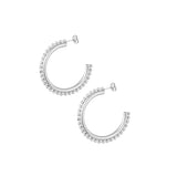 Basic Hoops with Balls Earrings Silver