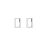 Basic Rectangle Small Earrings Silver