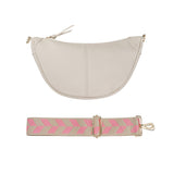 Beige Beuteltasche mit Riemen