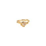 Big Diamond Cube Ring Gold