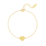 Heart with Relief Bracelet Gold - 925 silver