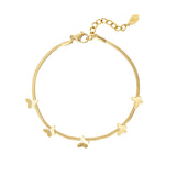 Armband mit Schmetterlingsanhängern in Gold