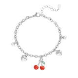 Cherish Charm-Armband Silber