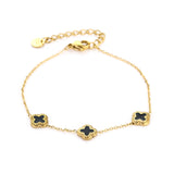 Clover Black Bracelet Gold