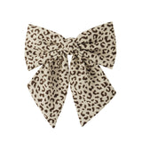 Hair bow Cute Bow Panther Print Beige/Brown