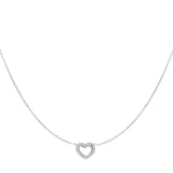 Diamond Heart Ketting Zilver