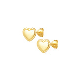 Double Heart Earrings Gold - 925 silver