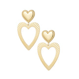 Double Hearts Earrings Gold