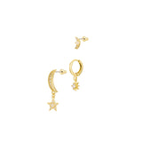 Ear Party Moon Ohrringe Set Gold