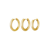 Golden Hoops Earrings Trio