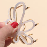 Hair clip Butterfly Pearl White