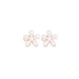 Haarklem Duo Pearl Flower White Goudkleurig