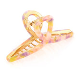 Hair Clip Elegant Swirl Gold &amp; Multi Pastel