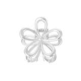 Hair clip Open Flower Silver