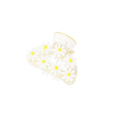 Hair clip Small Oval White Flowers