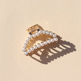 Hair clip Rounded Gold &amp; Pearls