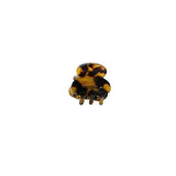 Hair clip Small Round Tortoise Brown Black