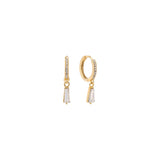 Hanging Tube Diamond Earrings Gold