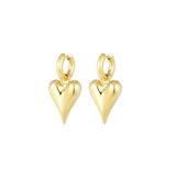 Heart Pendant Large Earrings Gold