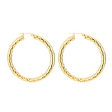 Large Hoop Engraved Earrings Gold