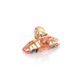 Hair Clip Elegant Swirl Gold Multicolored Small