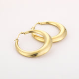 Elegant Brushed Hoops Oorbellen Goud